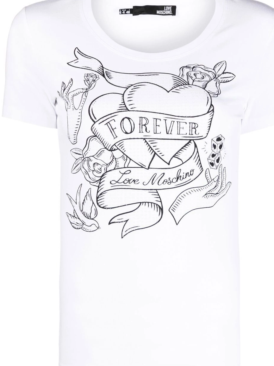Moschino Love T-shirt Women slogan-print short-sleeved 0408